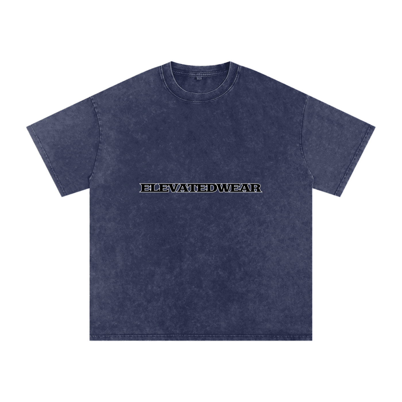 Navy blue t-shirt with 'ELEVATEDWEAR' text on a white background