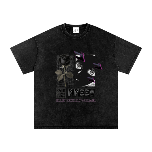 "MMXXV" Acid Wash Oversize T-Shirt | ELEVATEDWEAR