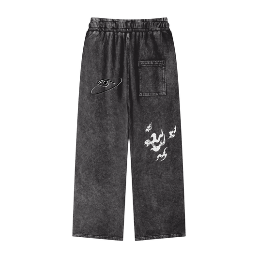 Pantalon Jogger droit délavé à l'acide « MMXXV » de qualité supérieure | ELEVATEDWEAR