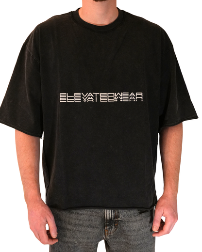 T-shirt oversize "boxy" délavé à bords francs « ELEVATE » | ELEVATEDWEAR