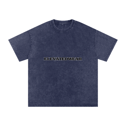 Navy blue t-shirt with 'ELEVATEDWEAR' text on a white background