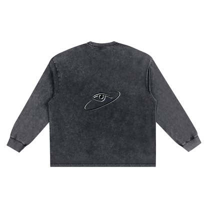T-shirt oversize à manches longues « MMXXV » délavé à la neige | ELEVATEDWEAR