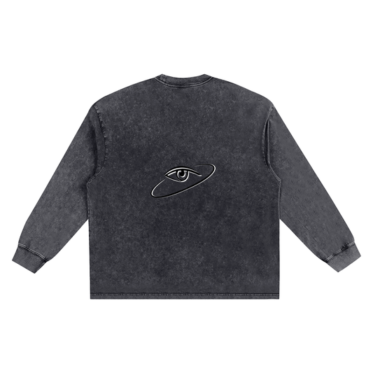 T-shirt oversize à manches longues « MMXXV » délavé à la neige | ELEVATEDWEAR