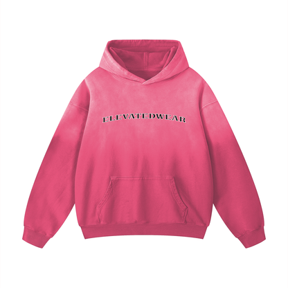 Sweat à capuche oversize épais premium « MMXXV » effet dégradé de soleil | ELEVATEDWEAR