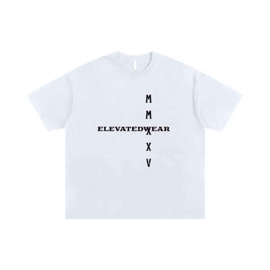 T-shirt oversize blanc « MMXXV » | ELEVATEDWEAR