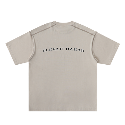 T-shirt oversize en coton à coutures contrastées « MMXXV » | ELEVATEDWEAR