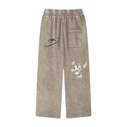 Pantalon Jogger droit délavé à l'acide « MMXXV » de qualité supérieure | ELEVATEDWEAR