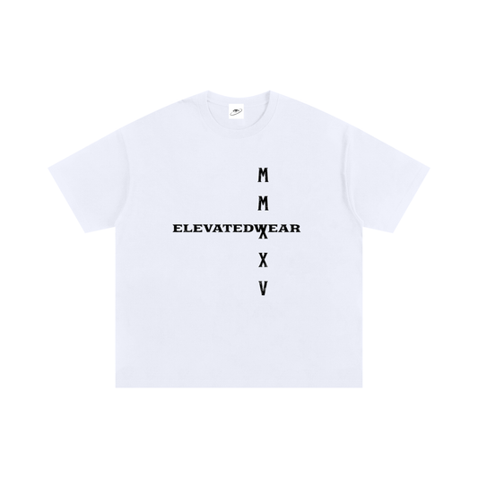 "MMXXV" White Oversized T-shirt | ELEVATEDWEAR