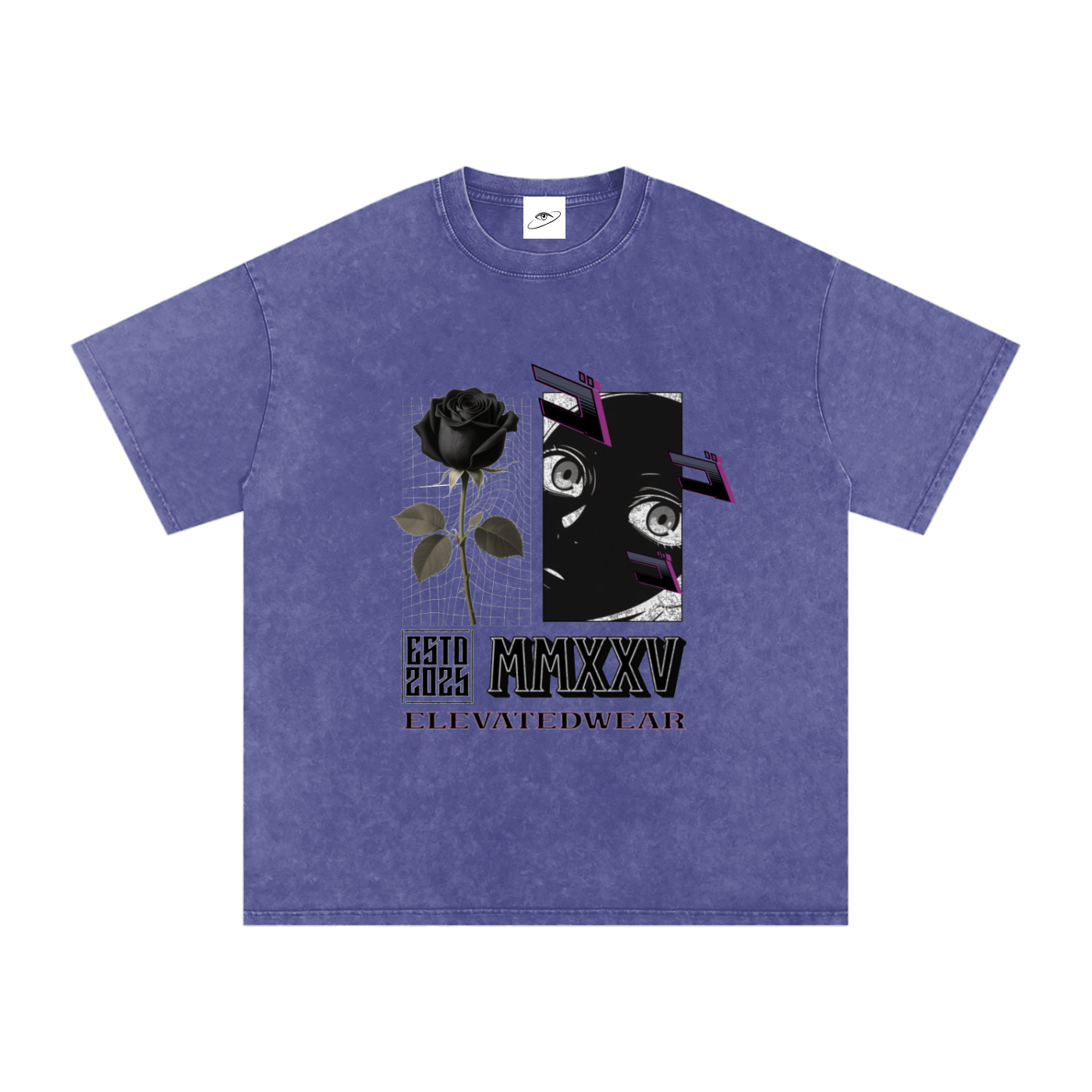 "MMXXV" Snow Washed Oversized Cotton T-Shirt | ELEVATEDWEAR