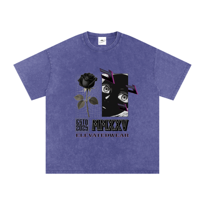 "MMXXV" Snow Washed Oversized Cotton T-Shirt | ELEVATEDWEAR