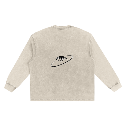 T-shirt oversize à manches longues « MMXXV » délavé à la neige | ELEVATEDWEAR