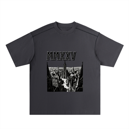 T-shirt oversize en coton à coutures contrastées « MMXXV » | ELEVATEDWEAR