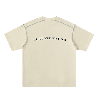T-shirt oversize en coton à coutures contrastées « MMXXV » | ELEVATEDWEAR
