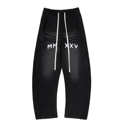Pantalon Jogger en polaire incurvée dégradé de soleil de qualité supérieure « MMXXV » | ELEVATEDWEAR