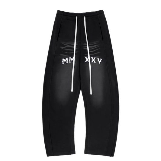 Pantalon Jogger en polaire incurvée dégradé de soleil de qualité supérieure « MMXXV » | ELEVATEDWEAR