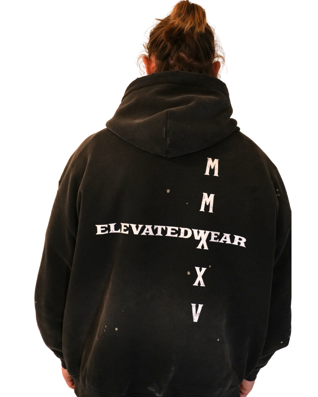 "MMXXV" Premium Vintage Wash Frayed Fleece Hoodie - 360 GSM | ELEVATEDWEAR
