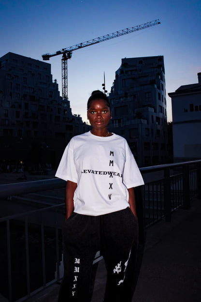 "MMXXV" White Oversized T-shirt | ELEVATEDWEAR