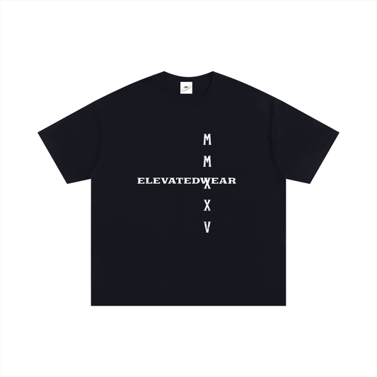 "MMXXV" Black Oversized T-shirt | ELEVATEDWEAR