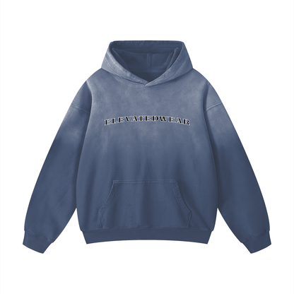 Sweat à capuche oversize épais premium « MMXXV » effet dégradé de soleil | ELEVATEDWEAR
